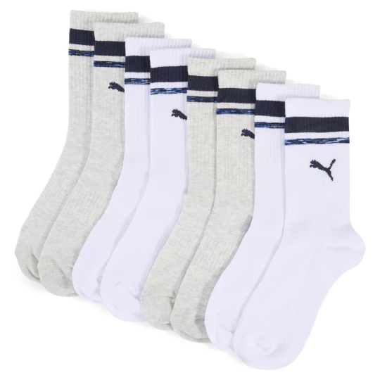 Obrázek produktu PUMA Kids' Crew Socks (4-Pack), Clothing, White/Blue