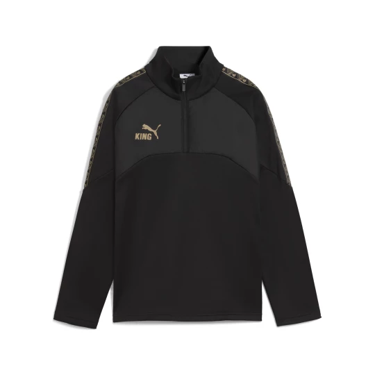 Obrázek produktu PUMA KING Football Training Winter Quarter-Zip Top Youth, Clothing, Black/Gold