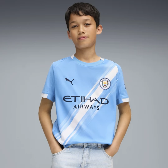 Obrázek produktu PUMA Manchester City 25/26 Home Jersey Youth, Clothing, Light Blue/White