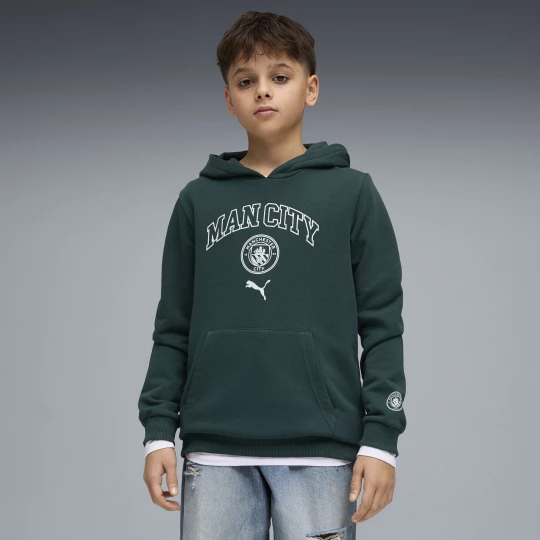 Obrázek produktu PUMA Manchester City FtblCulture Hoodie Youth, Clothing, Green Terrain/Sea Glass