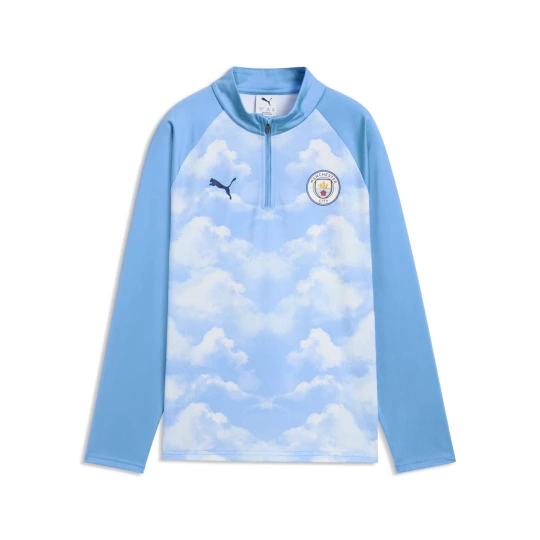 Obrázek produktu PUMA Manchester City Quarter-Zip Warm-Up Top Youth, Shop, Icy Blue/Regal Blue
