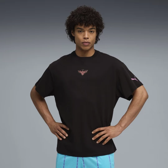 Obrázek produktu PUMA Melo Alwayz On 1 Basketball Tee Men, Clothing, Black/Glowing Red bílá