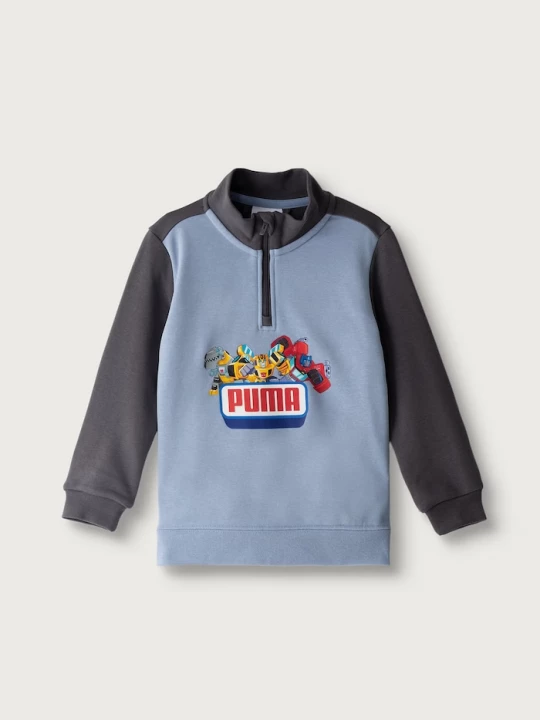 Obrázek produktu Puma mikina dětská s bavlnou X TRANSFORMERS Graphic Half-Zip modrá