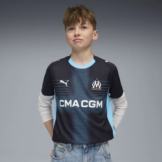 Obrázek produktu PUMA Olympique de Marseille 25/26 Away Jersey Youth, Clothing, Navy/Luminous Blue