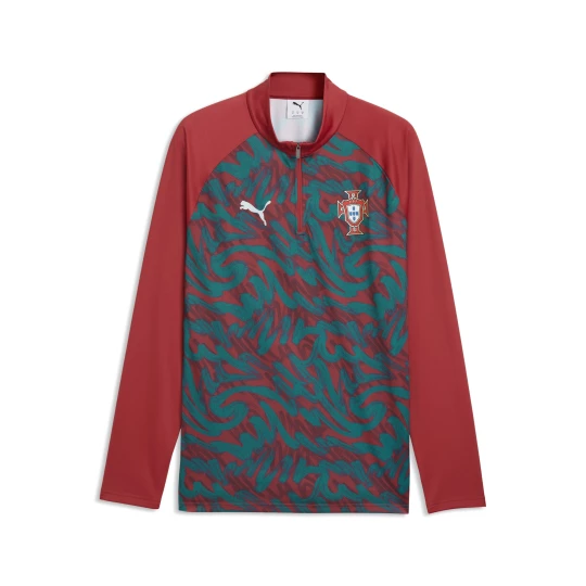 Obrázek produktu PUMA Portugal Warmup Quarter-Zip Top Men, Football, Club Red/Green Lagoon