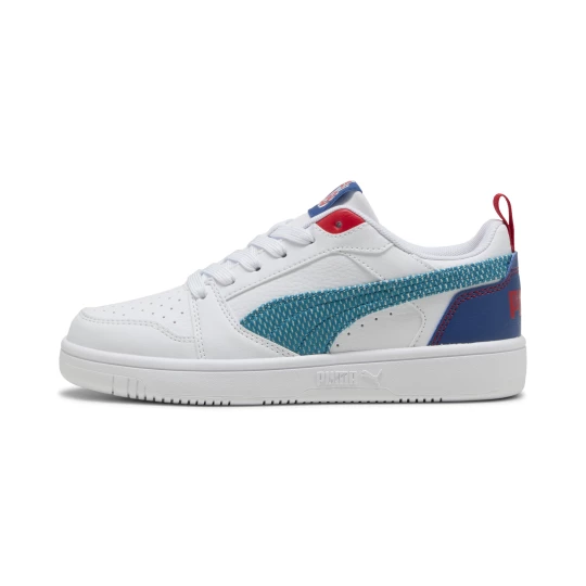 Obrázek produktu PUMA Rebound V6 Low Run Fun Sneakers Youth, Shoes, White/Tropical Blue/Clyde Royal