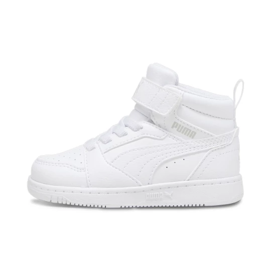 Obrázek produktu PUMA Rebound V6 Mid Toddlers' Sneakers, Shoes, White/Black/Shadow Gray šedá