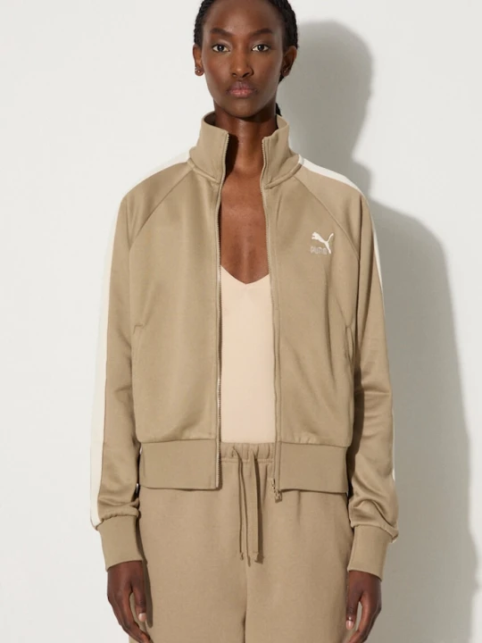Obrázek produktu Puma rozepínací mikina dámská s bavlnou Iconic T7 Track Jacket zelená