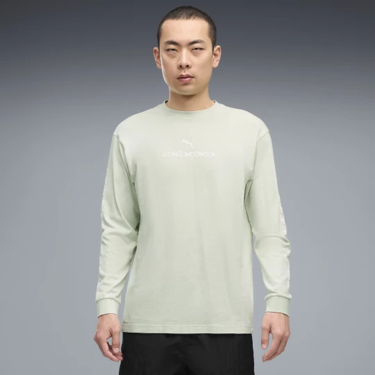 Obrázek produktu PUMA Run Culture Collective Long Sleeve Graphic Tee Men, Clothing, Créme De Mint