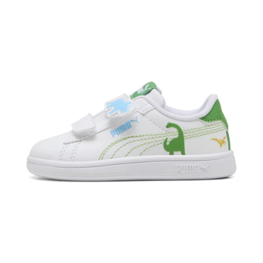 Obrázek produktu PUMA Smash 3.0 Dino Sneakers Toddlers, Shop, White/Green Fruit/Vibrant Blue