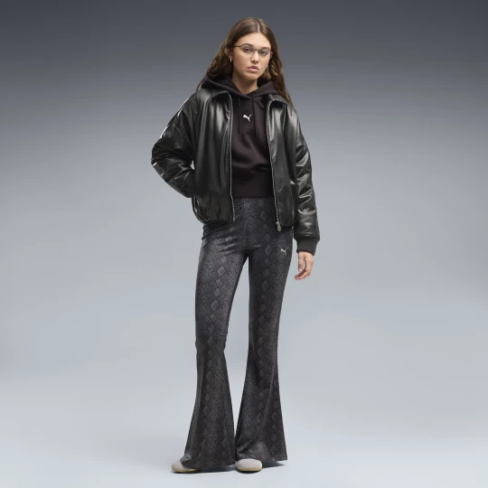 Obrázek produktu PUMA Snake Print Pack Flared Slim Pants Women, Clothing, Black