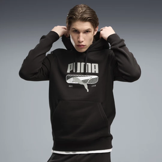 Obrázek produktu PUMA Sport Logo Play Fleece Hoodie Men, Clothing, Black