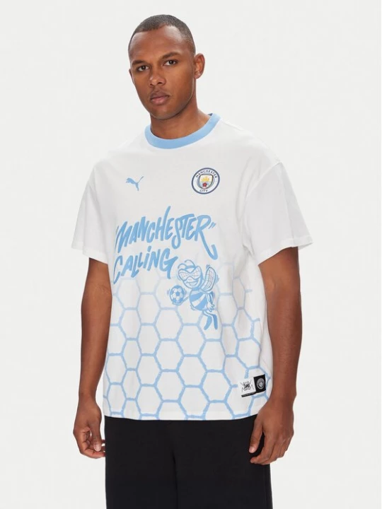 Obrázek produktu Puma T-Shirt CWC Hoops x Man City 631695 Bílá Regular Fit