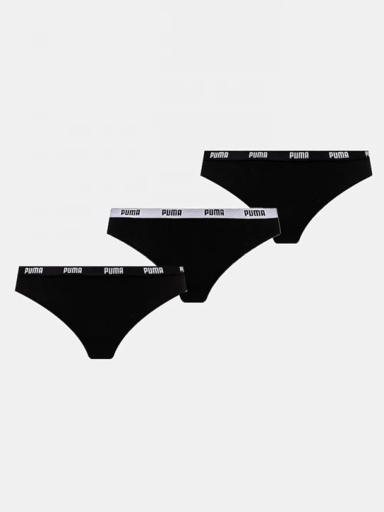 Obrázek produktu Puma tanga dámské bavlněné s elastanem 3-pack černá