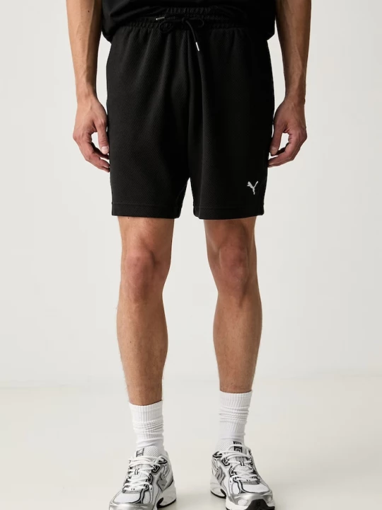 Obrázek produktu Puma teplákové šortky pánské bavlnou Essentials Elevated černá