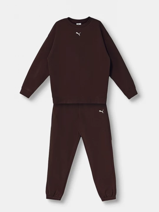Obrázek produktu Puma teplákový set dětský s bavlnou Loungewear Sweat Suit hnědá