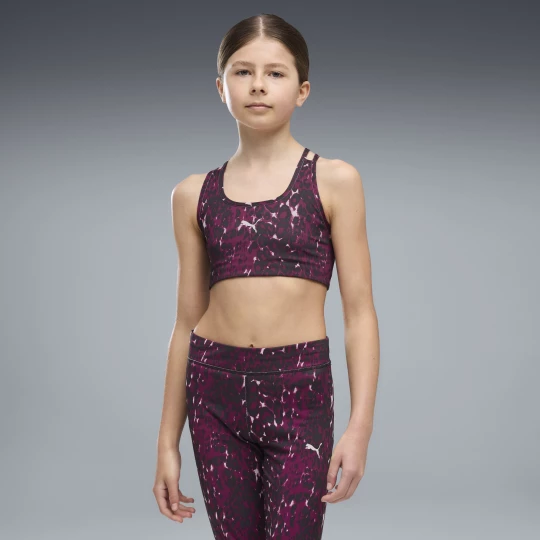 Obrázek produktu PUMA Train All Day Essentials Printed Crossover Sports Bra Youth, Clothing, Fuchsia Glow