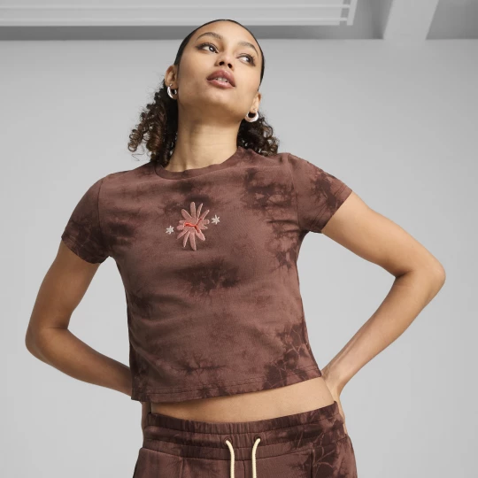 Obrázek produktu PUMA WARDROBE ESS FLORAL PACK Washed Graphic Baby Tee Women, Clothing, Chocotart