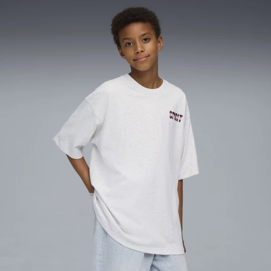 Obrázek produktu PUMA Wardrobe Essentials Go Together Oversized Graphic Tee Youth, Clothing, Alpine Snow/Melange