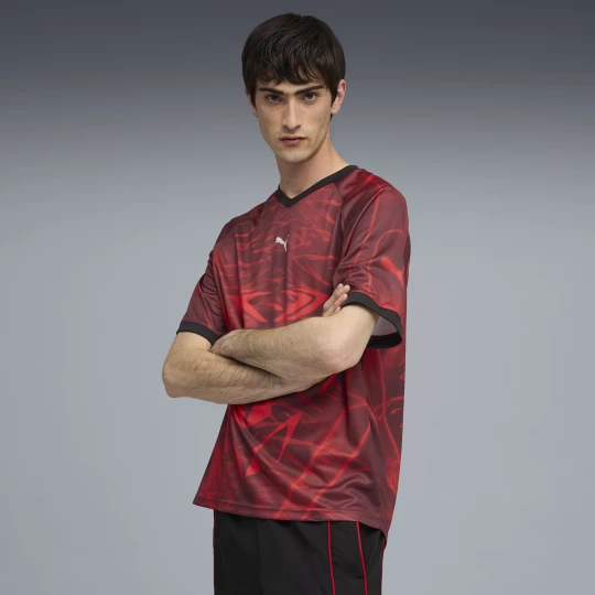 Obrázek produktu PUMATECH All-Over Print Relaxed Football Jersey Unisex, Clothing, Red / Aop