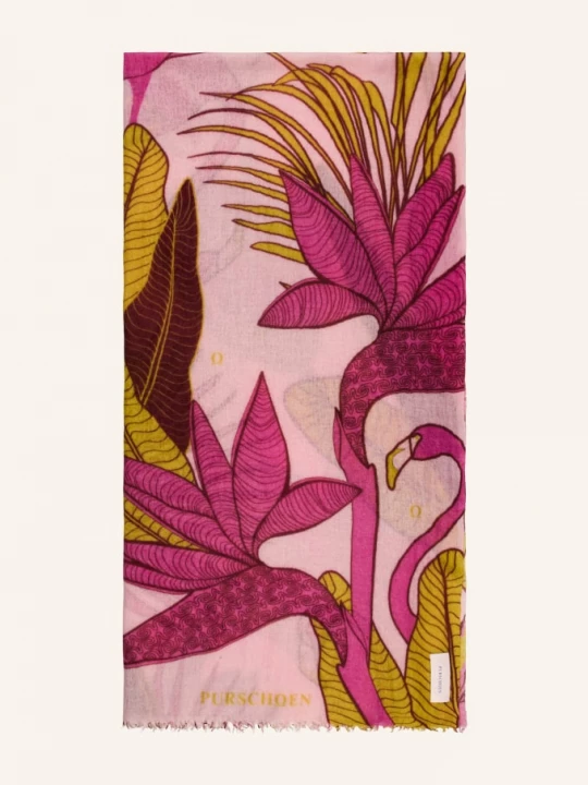 Obrázek produktu Purschoen Kašmírový Šál Flamingo růžová / růžová / světle zelená