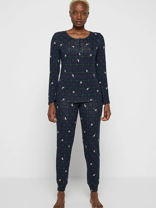 Obrázek produktu Pyžamová sada Lauren Ralph Lauren skvrnitě černá