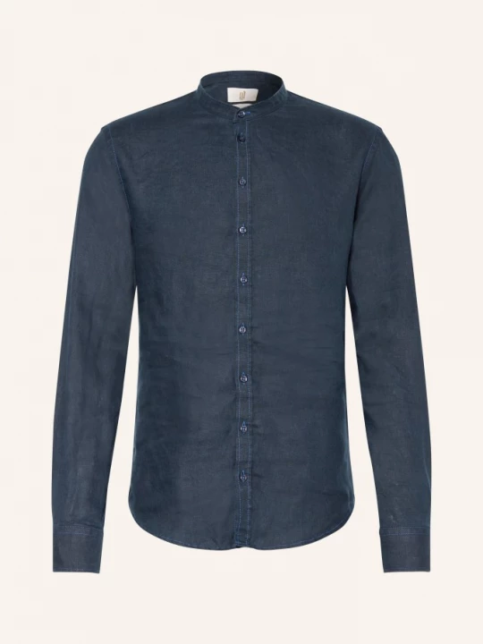 Obrázek produktu q1 Manufaktur Lněná Košile Slim Relaxed Fit Se Stojáčkem tmavě modrá