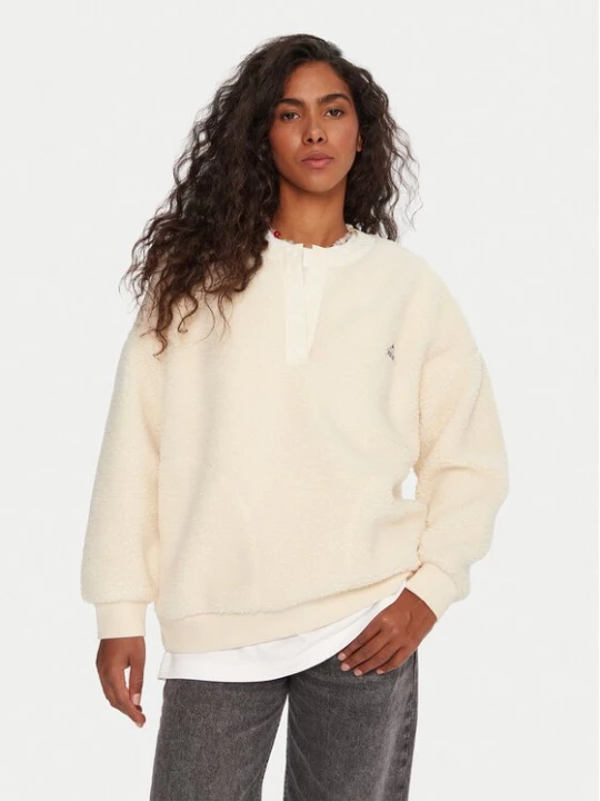 Obrázek produktu Quiksilver Fleecová mikina Barranco EQWPF03000 Écru Boxy Fit Krémová