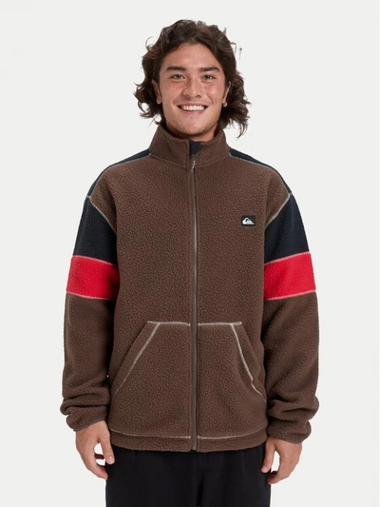 Obrázek produktu Quiksilver Fleecová mikina Clean Coast Block EQYPF03065 Hnědá Loose Fit