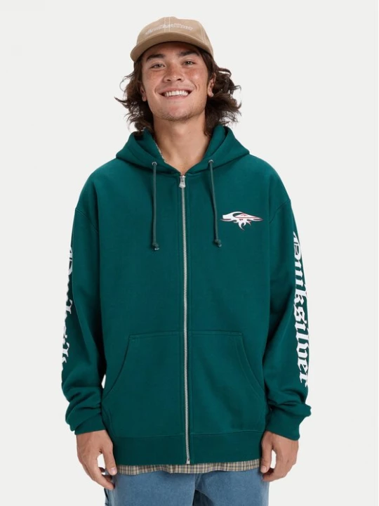 Obrázek produktu Quiksilver Mikina Old English EQYFT05156 Tmavě zelená Oversize