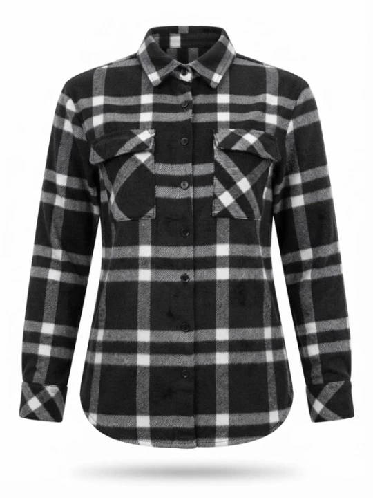 Obrázek produktu Radwa Halenka 'Comfy Heavyweight Flannel Shirt' černá / bílá