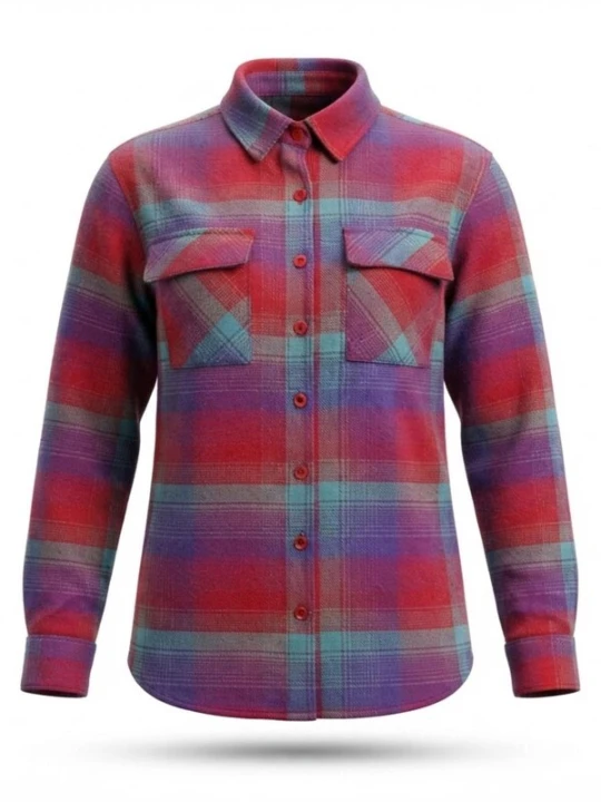 Obrázek produktu Radwa Halenka 'Comfy Heavyweight Flannel Shirt' jasně červená