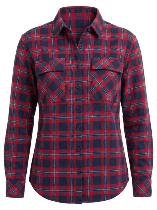 Obrázek produktu Radwa Halenka 'Women's Soft Warm Flannel Shirt' námořnická modř / světle červená