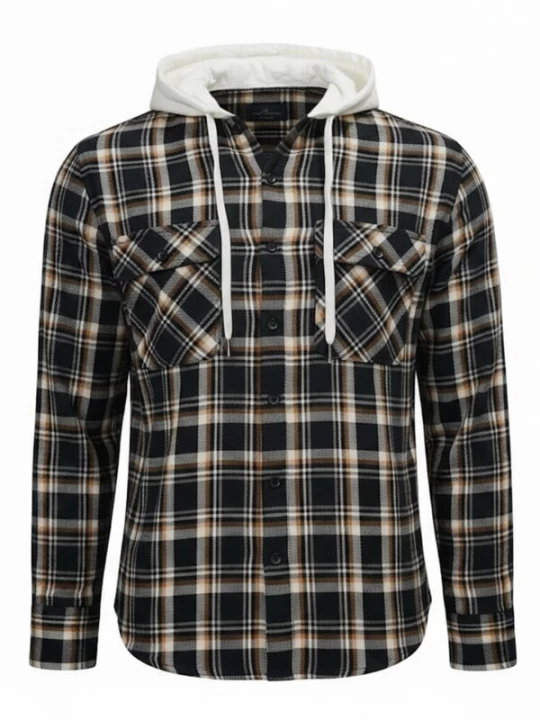 Obrázek produktu Radwa Košile 'Mens flannel with hooddie' černá