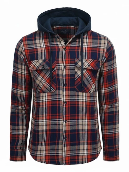 Obrázek produktu Radwa Košile 'Mens flannel with hooddie' červená třešeň