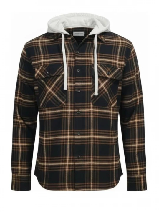Obrázek produktu Radwa Košile 'Mens flannel with hooddie' hnědá