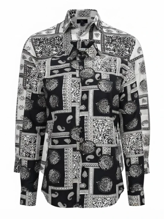 Obrázek produktu Radwa Košile 'Viscos floral pattern 2pc' černý melír / bílý melír