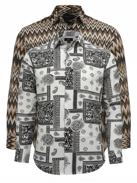 Obrázek produktu Radwa Košile 'Viscos floral pattern 2pc' světle hnědá / offwhite