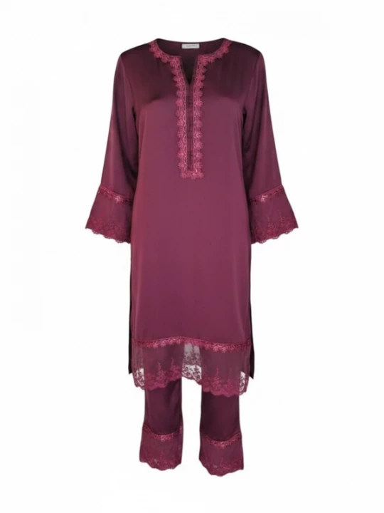 Obrázek produktu Radwa Tunika 'RADWA 2 PCs Women's Floral Co-ord Set' tmavě červená