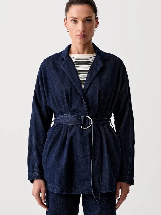 Obrázek produktu rag & bone jednořadé sako dámské džínové Mandi námořnická modř