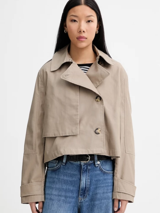 Obrázek produktu rag & bone krátký trenčkot dámský bavlněný Jamie hnědá