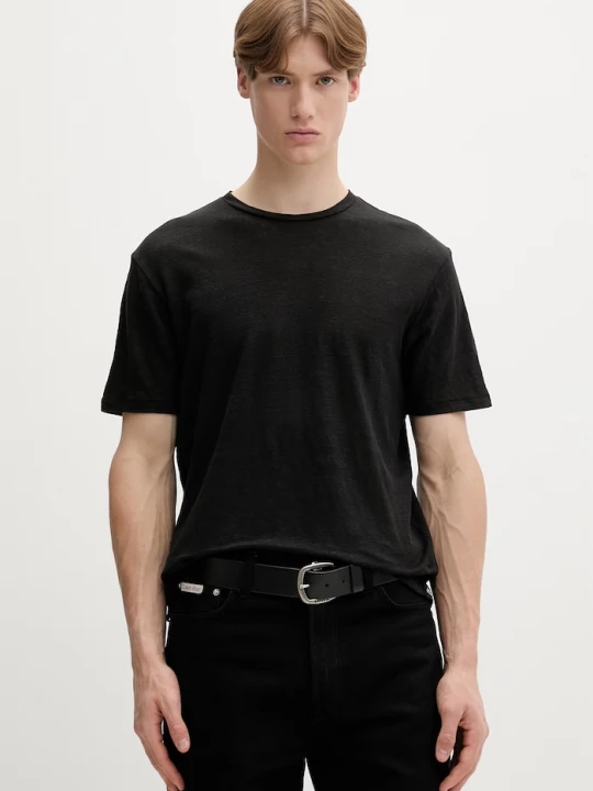 Obrázek produktu rag & bone tričko pánské lněné černá