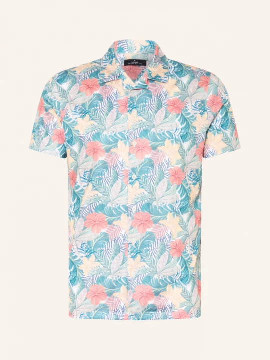 Obrázek produktu Ragman Košile V Resortovém Stylu, Regular Fit, Z Jersey zelená / oranžová / žlutá