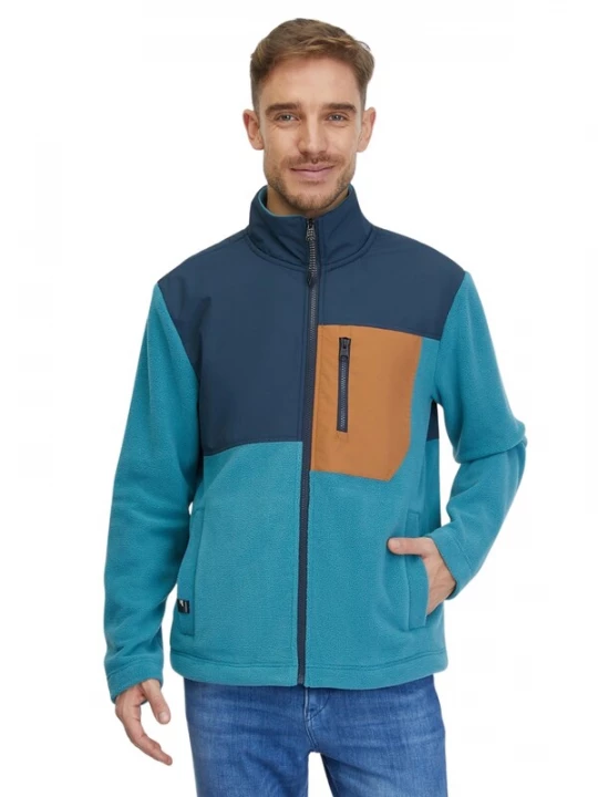 Obrázek produktu Ragwear Fleecová mikina 'Flettcher' tmavě modrá / karamelová / petrolejová
