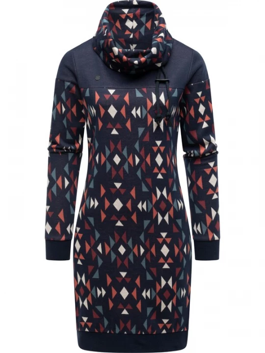 Obrázek produktu Ragwear Šaty 'Chlloe Aztec' námořnická modř / tmavě modrá / ohnivá červená / offwhite