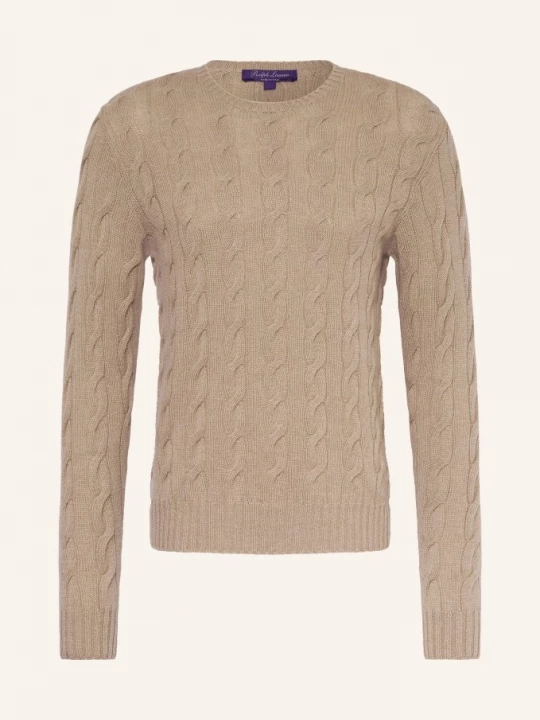 Obrázek produktu Ralph Lauren Purple Label Kašmírový Svetr světle hnědá
