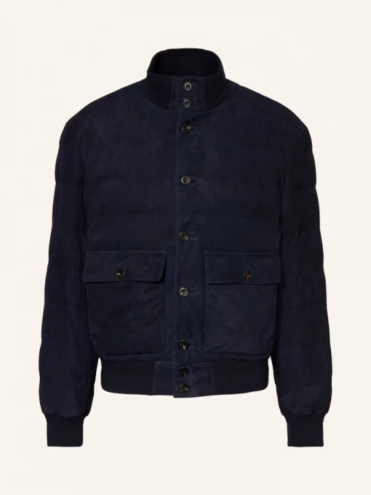 Obrázek produktu Ralph Lauren Purple Label Kožená Péřová Bunda tmavě modrá
