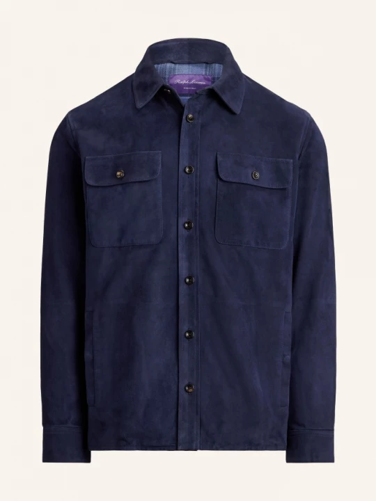 Obrázek produktu Ralph Lauren Purple Label Kožená Svrchní Košile tmavě modrá