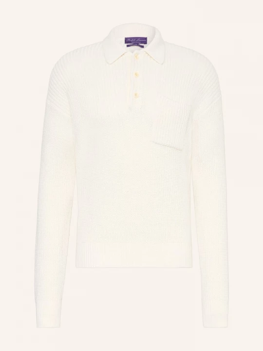 Obrázek produktu Ralph Lauren Purple Label Pletené Polo Tričko Z Hedvábí krémová