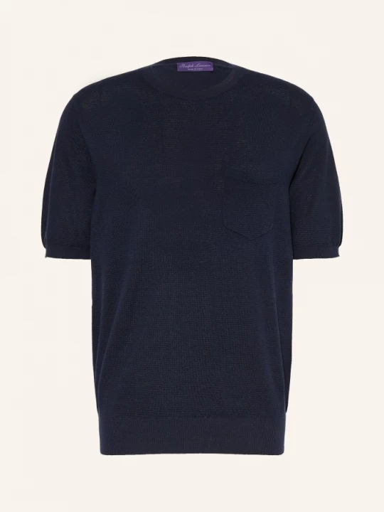 Obrázek produktu Ralph Lauren Purple Label Pletené Tričko S Hedvábím tmavě modrá